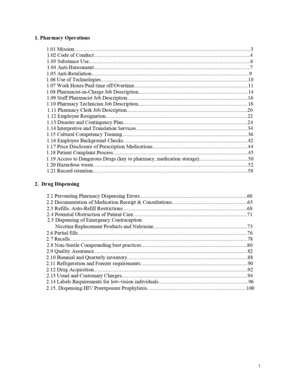 Pharmacy Compliance Manual